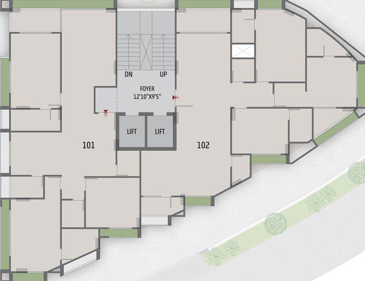 Floor Plan of HR Erica in Paldi, Ahmedabad - Image 72146