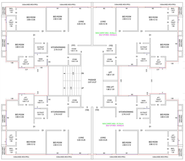 Floor Plan of JT Serenity Homes in Pal, Surat - Image 70867