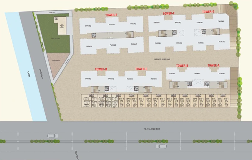 Master Plan of Shreeji Auro Residency in Kalali, Vadodara - Image 71099