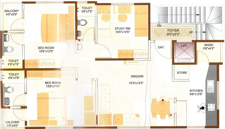 3 BHK Flat in SP Residency in Paldi, Ahmedabad - Image 592916