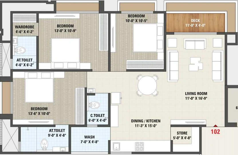 3 BHK Flat in Veer Swastik Hills in Pal, Surat - Image 588807