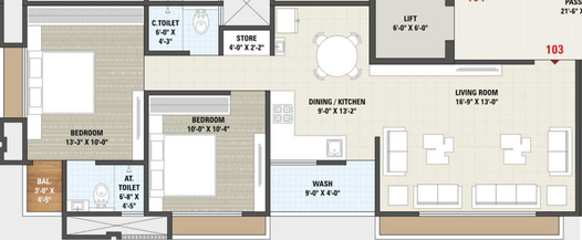 2 BHK Flat in Veer Swastik Hills in Pal, Surat - Image 588806