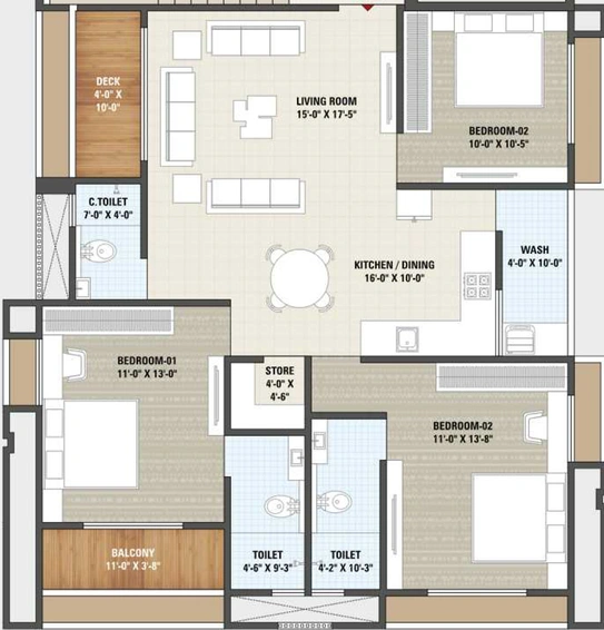3 BHK Flat in Veer Swastik Hills in Pal, Surat - Image 588808