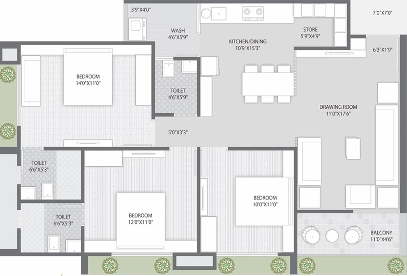 3 BHK Flat in Gunatit Antilia in New Ranip, Ahmedabad - Image 591919