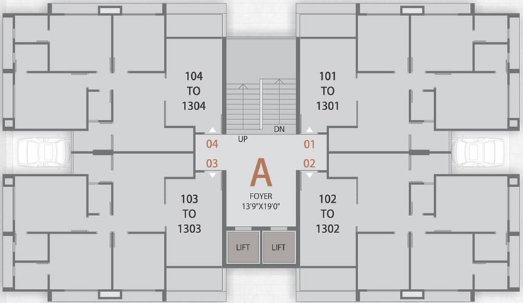 Floor Plan of Gunatit Antilia in New Ranip, Ahmedabad - Image 72601