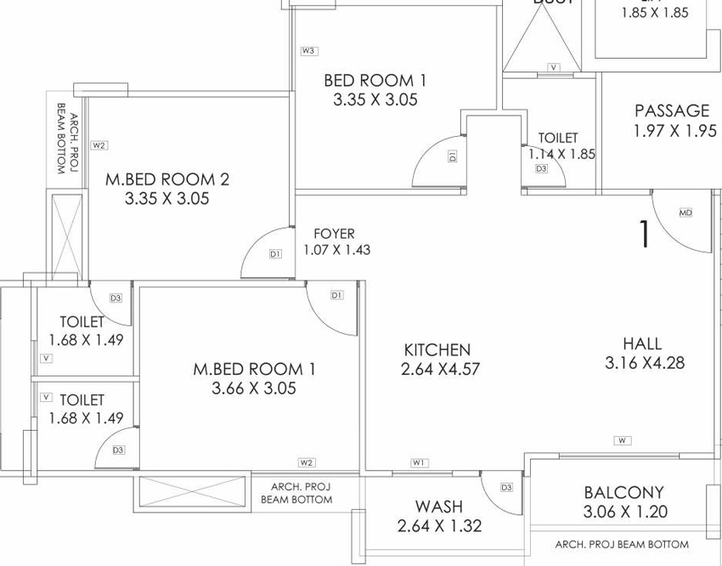 3 BHK Flat in Vaibhav Prince Elegance in Jahangirabad, Surat - Image 587087
