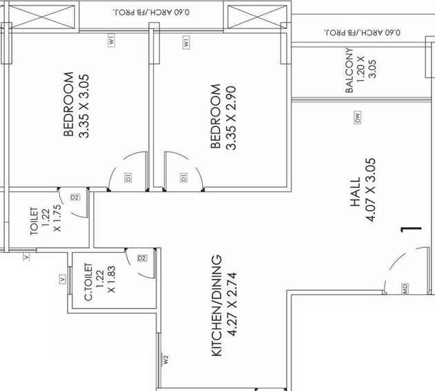 2 BHK Flat in Vaibhav Prince Elegance in Jahangirabad, Surat - Image 587086
