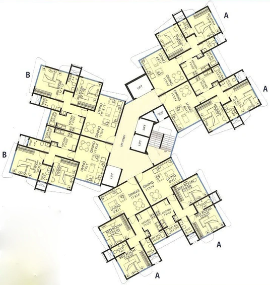 Floor Plan of Odin Elite Residence in Jogeshwari West, Mumbai - Image 23544