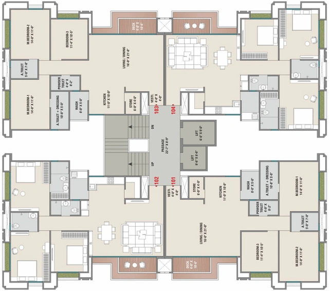 Floor Plan of Veer Arista in Adajan, Surat - Image 71398