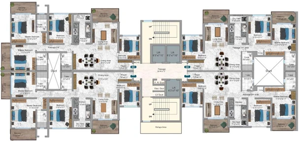 Floor Plan of Winsome Icon in Gola Road, Patna - Image 74560