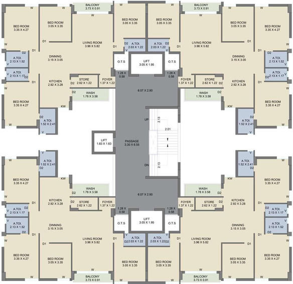Floor Plan of Tulsi Sangath Livings in Pal, Surat - Image 71481