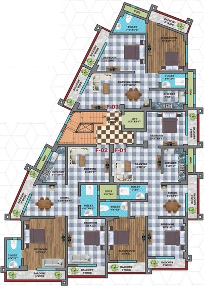 Floor Plan of Sri Ram Enclave in Pakri, Patna - Image 74715