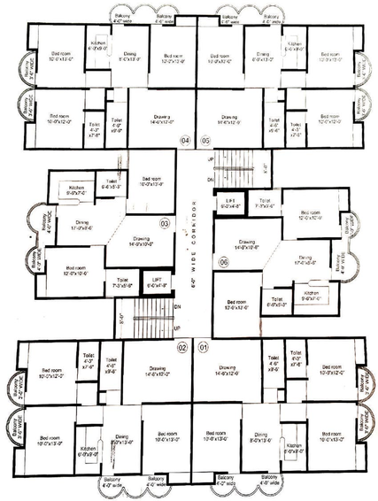 Floor Plan of Abhi Amba Tower in Danapur, Patna - Image 74348