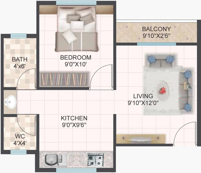 1 BHK Flat in Roongta Shree Tirumala Aastha in Indira Nagar, Nashik - Image 590719