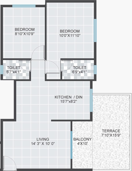 2 BHK Flat in Roongta Shree Tirumala Aastha in Indira Nagar, Nashik - Image 590721