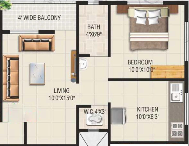 1 BHK Flat in Orchid Rudraksh Residency in Satpur Colony, Nashik - Image 581314