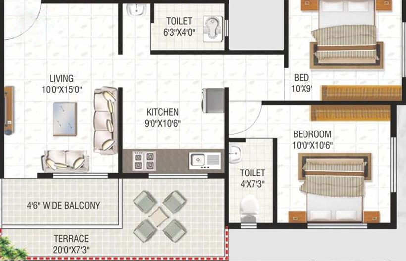 2 BHK Flat in Orchid Rudraksh Residency in Satpur Colony, Nashik - Image 581316