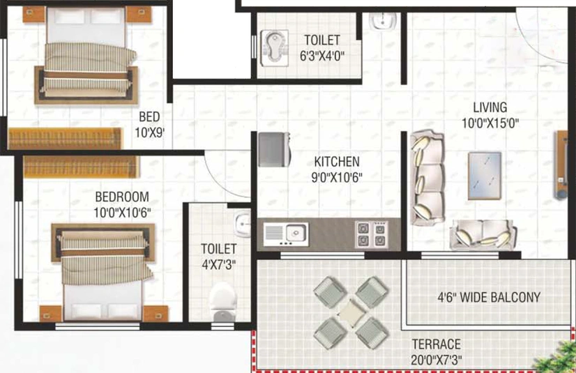 2 BHK Flat in Orchid Rudraksh Residency in Satpur Colony, Nashik - Image 581315