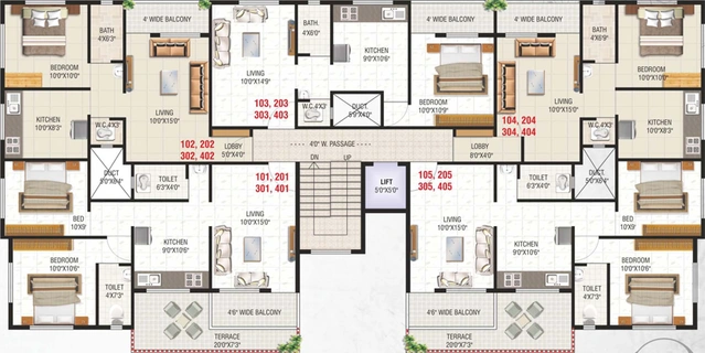Floor Plan of Orchid Rudraksh Residency in Satpur Colony, Nashik - Image 70143