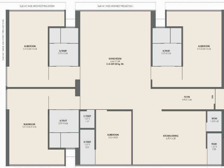 4 BHK Flat in Green Kalp Residency in Vesu, Surat - Image 589759