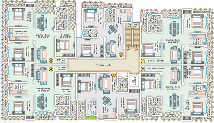 Floor Plan of Kirti Sapphire in Saguna More, Patna - Image 74414