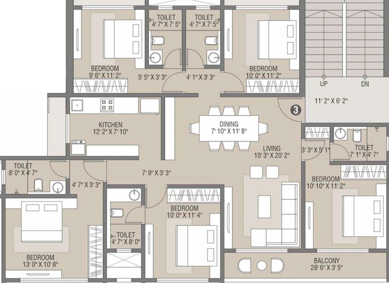 5 BHK Flat in JRT Elysia in Vile Parle West, Mumbai - Image 447000