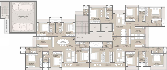 Floor Plan of JRT Elysia in Vile Parle West, Mumbai - Image 23693