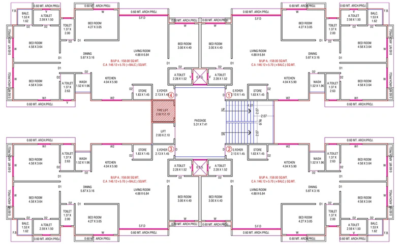 Floor Plan of Raghav Meera Platina in Althan, Surat - Image 70643
