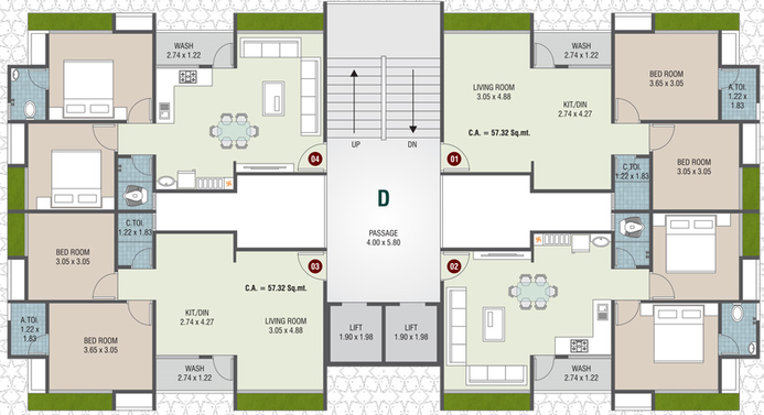 Floor Plan of Meera Tapti Valley in Sarthana Jakat Naka, Surat - Image 71628