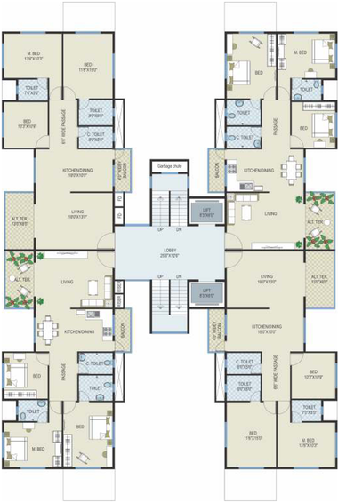 Floor Plan of Suyojit One World in Mumbai Naka, Nashik - Image 72168