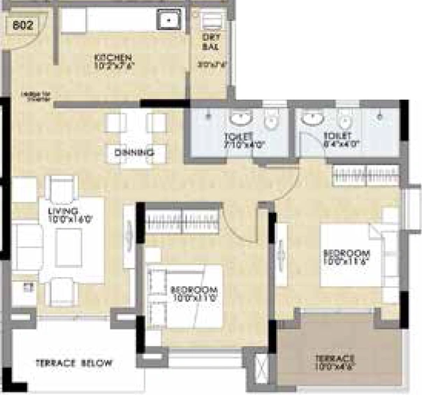 2 BHK Flat in Vascon Vista Phase 2 in Indira Nagar, Nashik - Image 590799