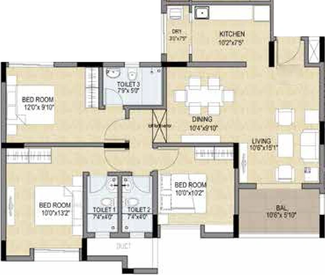 3 BHK Flat in Vascon Vista Phase 2 in Indira Nagar, Nashik - Image 590800