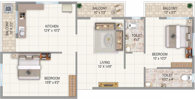 2 BHK Flat in Dhamne Shriniwas Apartments in Indira Nagar, Nashik - Image 590810