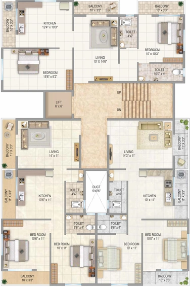 Floor Plan of Dhamne Shriniwas Apartments in Indira Nagar, Nashik - Image 72090