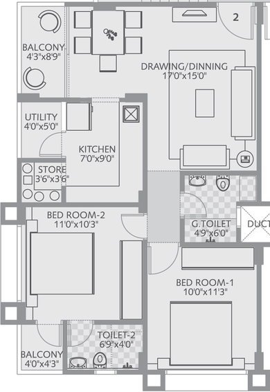 2 BHK Flat in Dharmadev Swaminarayan Castle 1 in Ranip, Ahmedabad - Image 591924