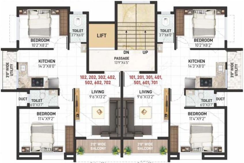 Floor Plan of Pushpjayanti Purple Aashray in Satpur Colony, Nashik - Image 70167
