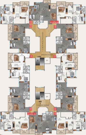 Floor Plan of Rishi Laxmi Coutyard in Dasak, Nashik - Image 72465
