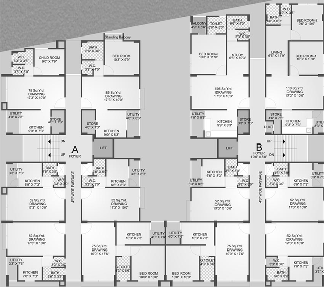 Floor Plan of Dharmadev Swaminarayan Park 8 in Vatva, Ahmedabad - Image 72706