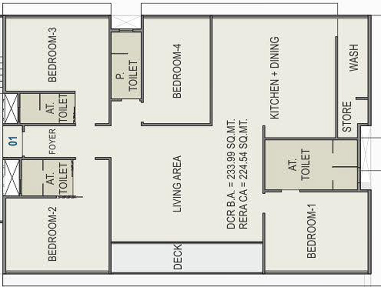 4 BHK Flat in Pink The Boulevard Homes in Dumas Road, Surat - Image 692891