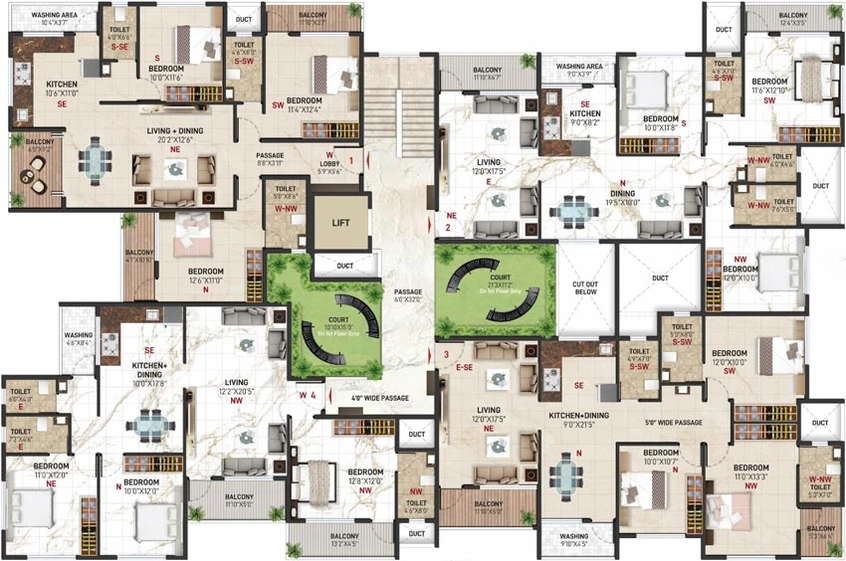 Floor Plan of Shree Vighnaharan Luxuria in Ashoka Marg, Nashik - Image 71836