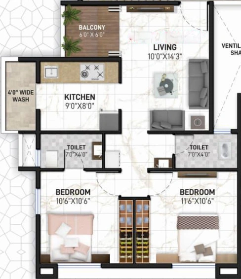 2 BHK Flat in Sukhkarta Vidya Residency in Gangapur Road, Nashik - Image 590313