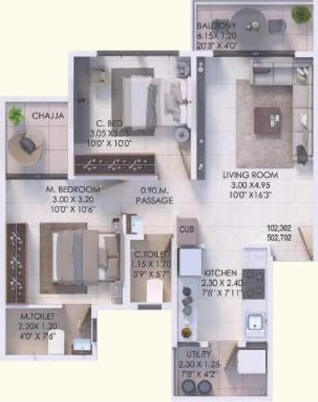 2 BHK Flat in Anandraj Samruddhi Park in Panchavati, Nashik - Image 591215