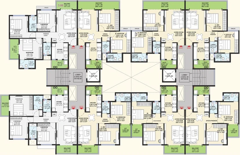 Floor Plan of Anandraj Samruddhi Park in Panchavati, Nashik - Image 72204
