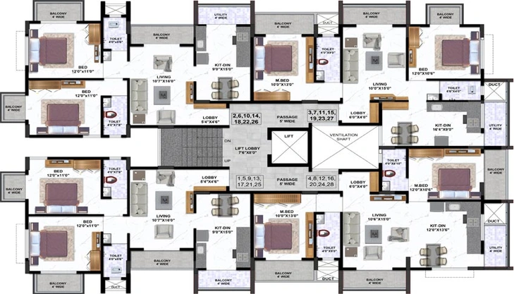 Floor Plan of Everest Square in Gangapur Road, Nashik - Image 70185