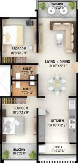 2 BHK Flat in Keystone Residency in Makhmalabad, Nashik - Image 591653