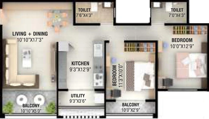 2 BHK Flat in Keystone Residency in Makhmalabad, Nashik - Image 591652
