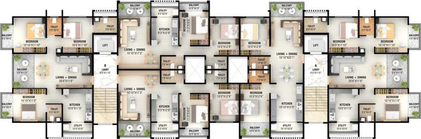 Floor Plan of Keystone Residency in Makhmalabad, Nashik - Image 72404