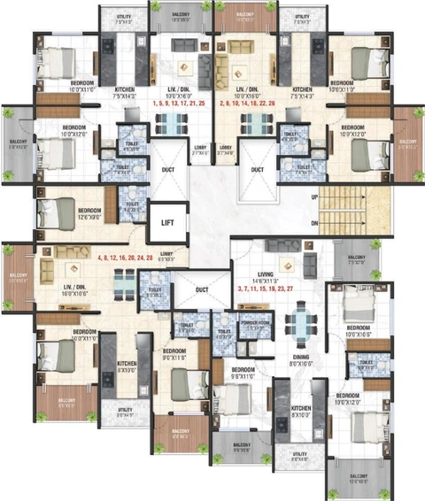 Floor Plan of Krishnai Luxuria in Indira Nagar, Nashik - Image 72110