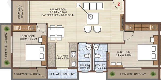 2 BHK Flat in Neelam Primera in Indira Nagar, Nashik - Image 590852