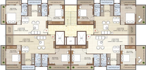 Floor Plan of Neelam Primera in Indira Nagar, Nashik - Image 72117